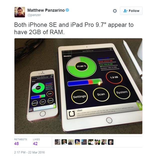 誰說iPhone SE只有1GB內存!SE和Pro均搭載2GB內存