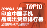 2016年01-06月印度中國手機(jī)品牌出貨量排行榜