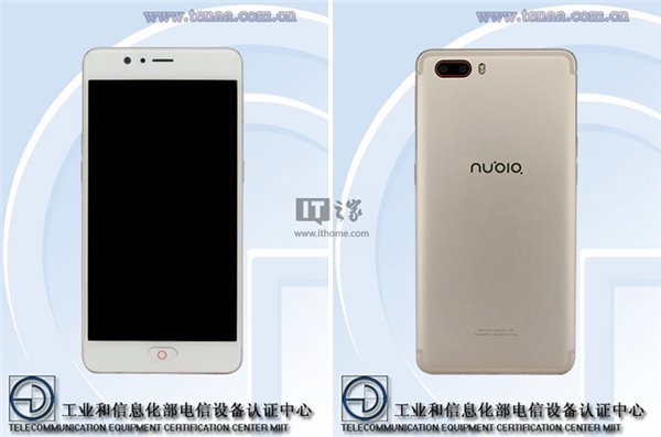 努比亞新機(jī)亮相工信部：雙攝、Home鍵造型惹眼