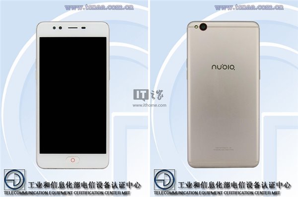 努比亞新機(jī)亮相工信部：雙攝、Home鍵造型惹眼