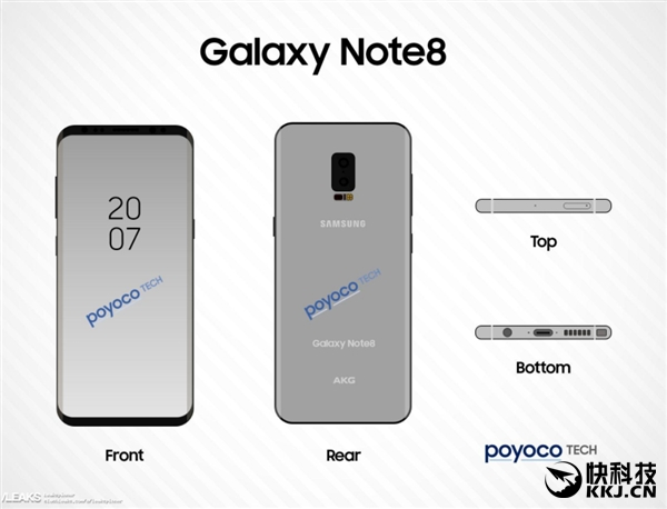 三星Note 8曝光:雙攝+全面屏+屏下指紋識(shí)別