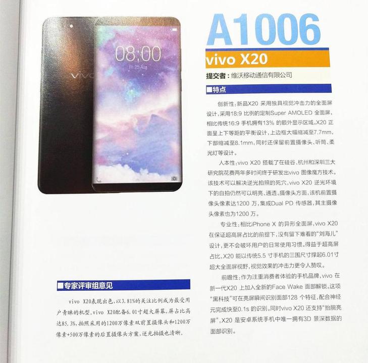 再獲殊榮 vivo X20全面屏獲“年度最佳拍照手機(jī)獎”