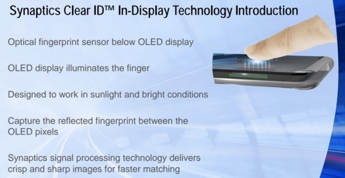 Synaptics已與“TOP 5”手機廠商量產(chǎn)屏下指紋，速度是Face ID的2倍