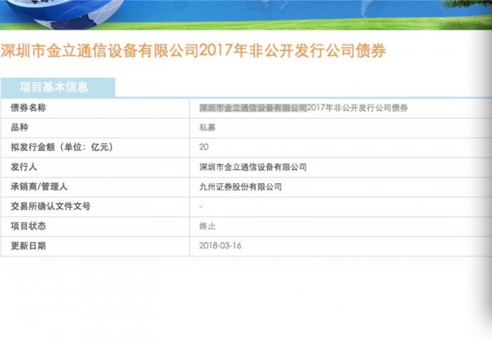金立回應(yīng)20億債券終止：項(xiàng)目自行中止 與本次融資無(wú)關(guān)