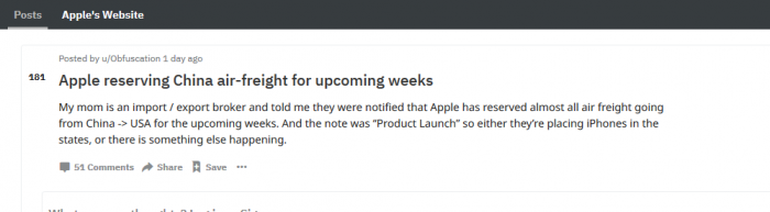 為了新iPhone，蘋果真是拼了！傳蘋果租借所有中國(guó)赴美空運(yùn)航班