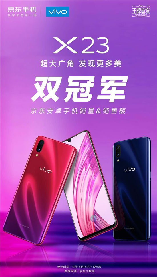 vivo X23今日首銷，斬獲電商三料銷售冠軍