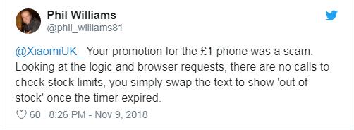 小米手機(jī)1英鎊搶購(gòu)引眾怒:庫(kù)存稀少且未明示“抽獎(jiǎng)”機(jī)制