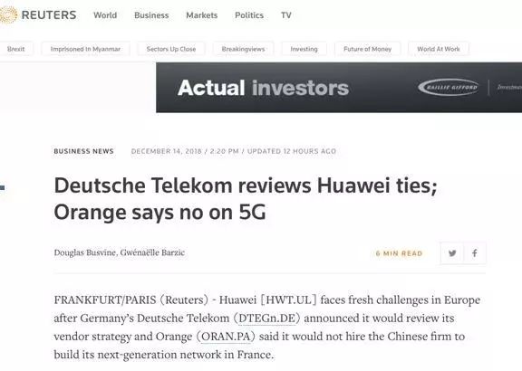 “五眼聯(lián)盟”傻眼 華為拿下25份5G商業(yè)合同全球第一