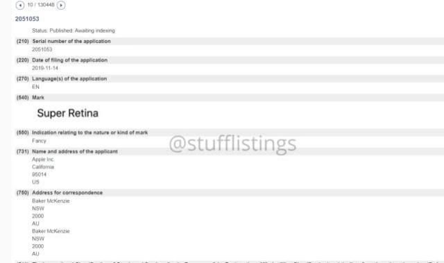 蘋(píng)果注冊(cè)超級(jí)視網(wǎng)膜屏商標(biāo) 或用于下代iPhone全面屏設(shè)計(jì)