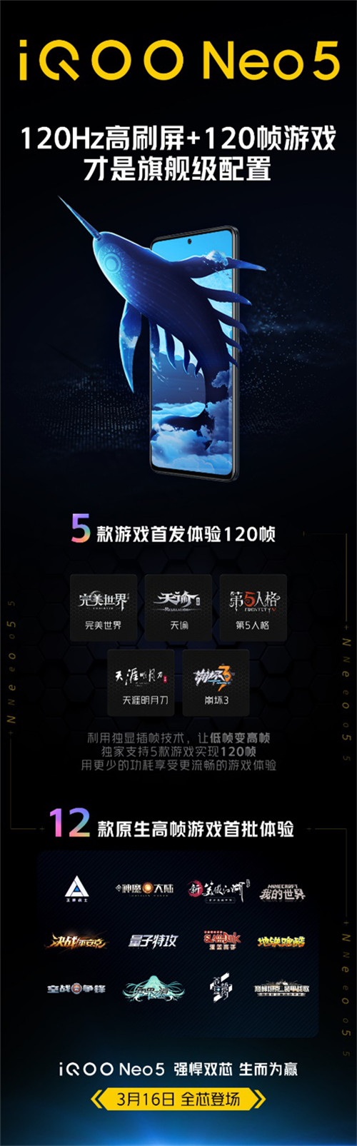 iQOO Neo5首發(fā)5款游戲120幀體驗